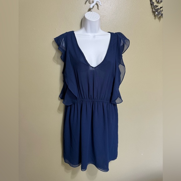 Zara Basic Navy Sleeveless Mini Dress, Size‎ L - Picture 1 of 3